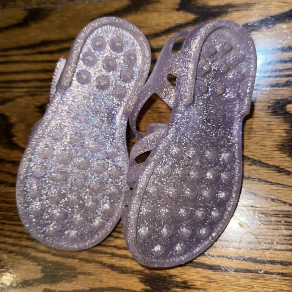 Tucker + Tate Glittery Purple Jelly Sandals 6